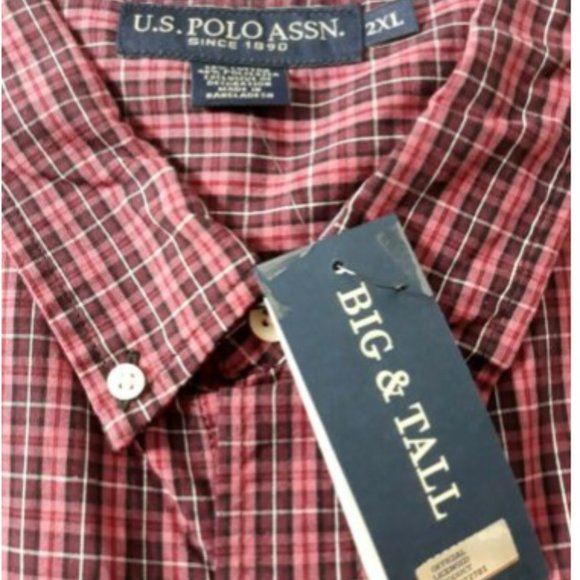 US POLO ASSN Mens 2XL Big Red Plaid Shirt Long Sleeve Button Down NWT MSRP $ 60 - Picture 5 of 9